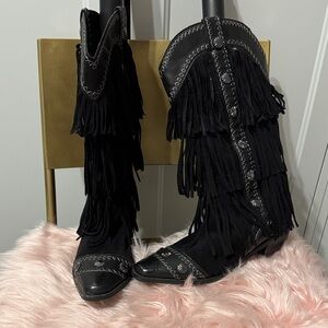 Joli Jolimall Fringe Cowboy Boots